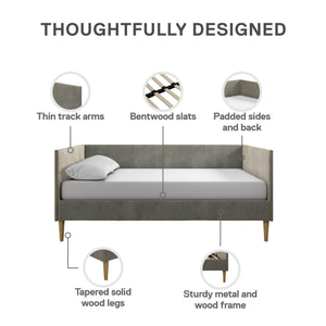 DHP Franklin Mid Century Daybed - Gray - Full