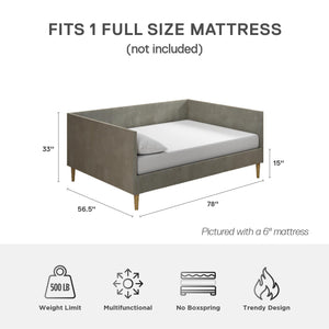 DHP Franklin Mid Century Daybed - Gray - Full