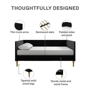 DHP Franklin Mid Century Daybed - Black - Full