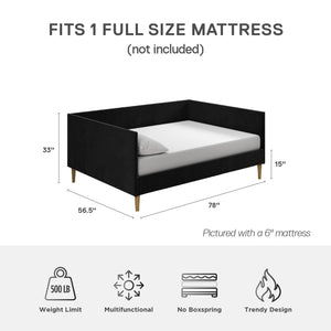 DHP Franklin Mid Century Daybed - Black - Full