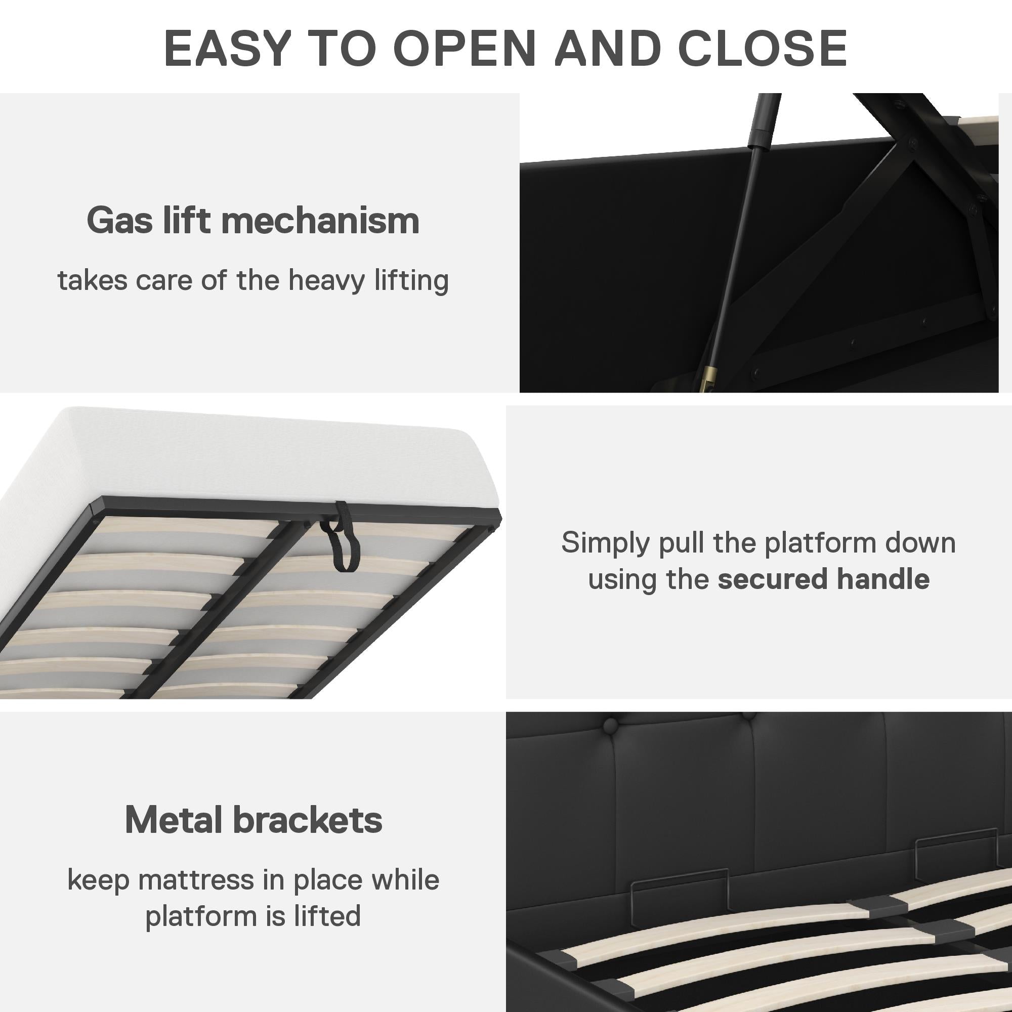 DHP Cambridge Upholstered Bed with Storage - Black - Twin