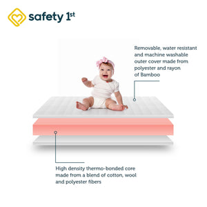 Safety 1st Heavenly Dreams Supreme Firm Baby Crib Mattress - White - Crib & Toddler Mattress