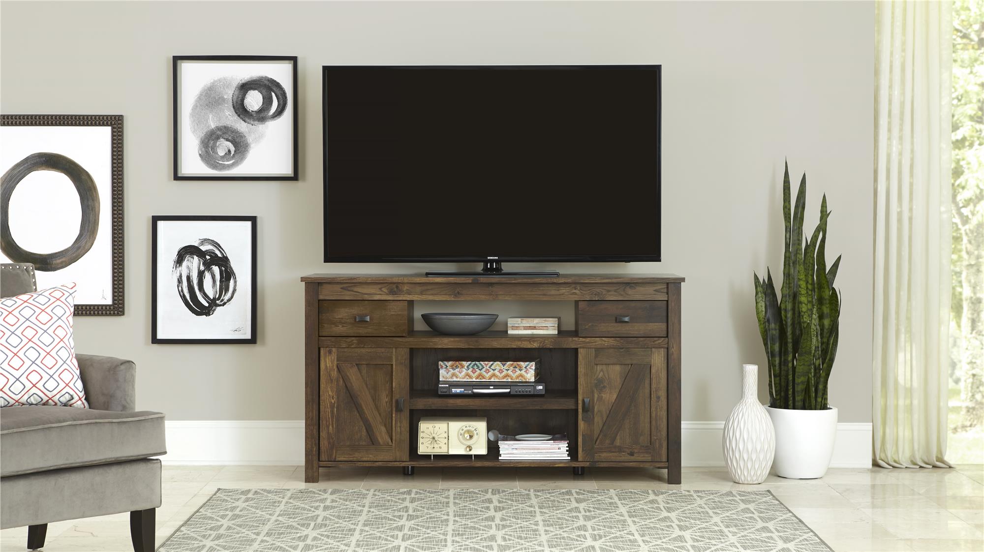 Ameriwood Home Farmington TV Stand for TVs up to 60" - Rustic