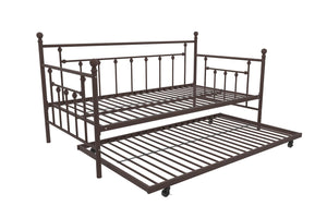 DHP Manila Metal Daybed with Trundle - Bronze - Twin