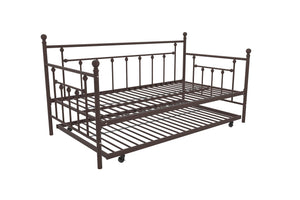 DHP Manila Metal Daybed with Trundle - Bronze - Twin