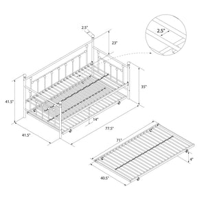 DHP Manila Metal Daybed with Trundle - Bronze - Twin