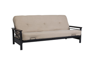 DHP Nadine Metal Futon Frame with Wood Arms - Black - Full