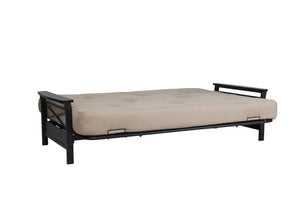 DHP Nadine Metal Futon Frame with Wood Arms - Black - Full