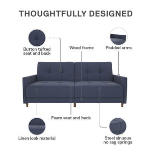 DHP Andora Futon Sofa Bed - Navy