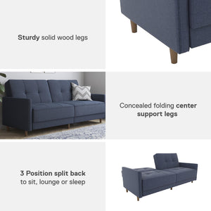 DHP Andora Futon Sofa Bed - Navy