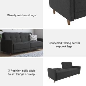 DHP Andora Futon Sofa Bed - Dark Gray