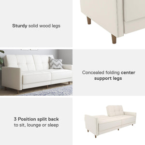 DHP Andora Futon Sofa Bed - White