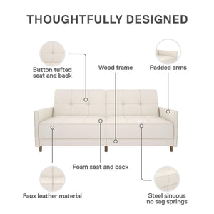DHP Andora Futon Sofa Bed - White