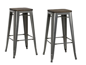 DHP Fusion 30" Stackable Bar Stools, Set of 2 - Silver