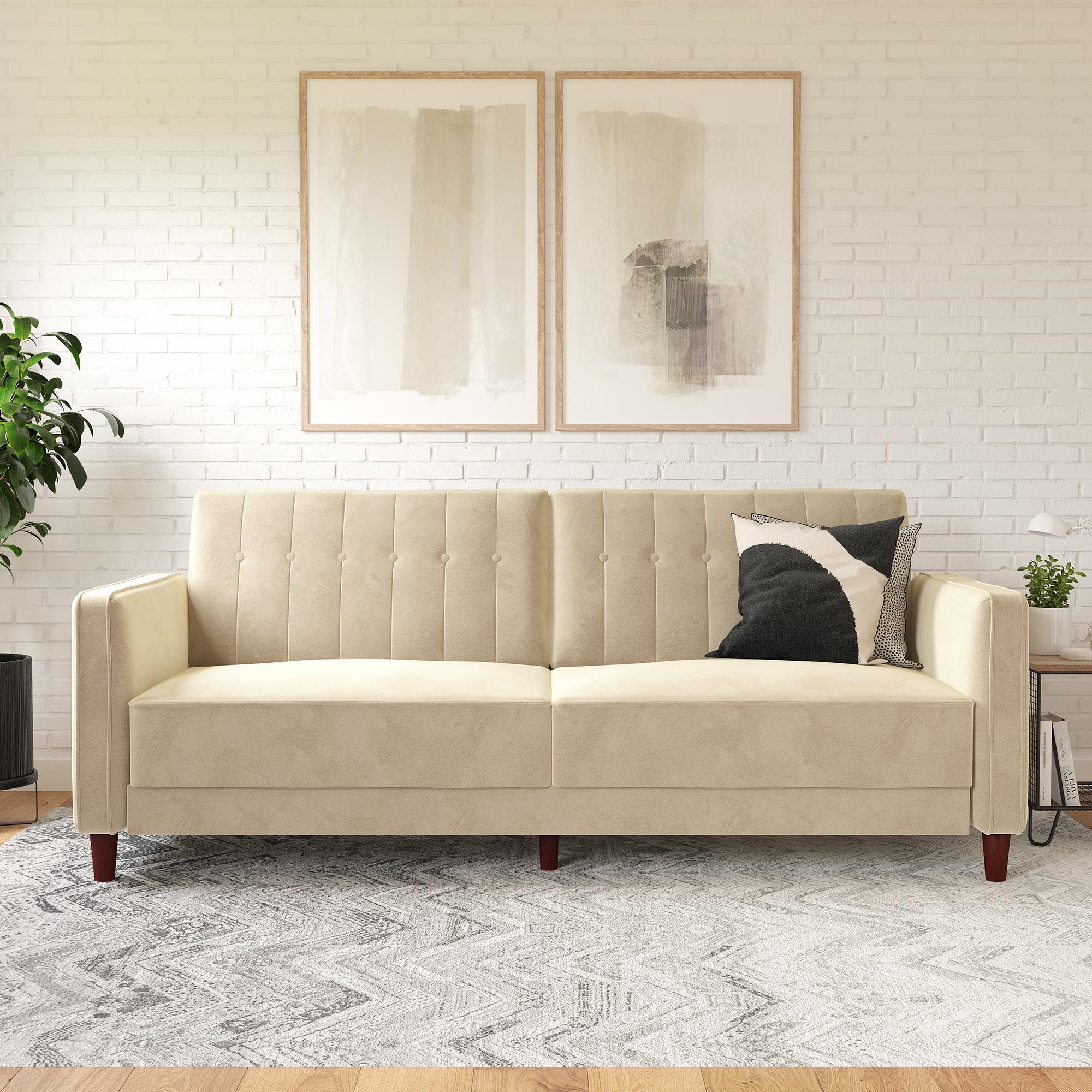 DHP Pin Tufted Futon Sofa Bed - Tan