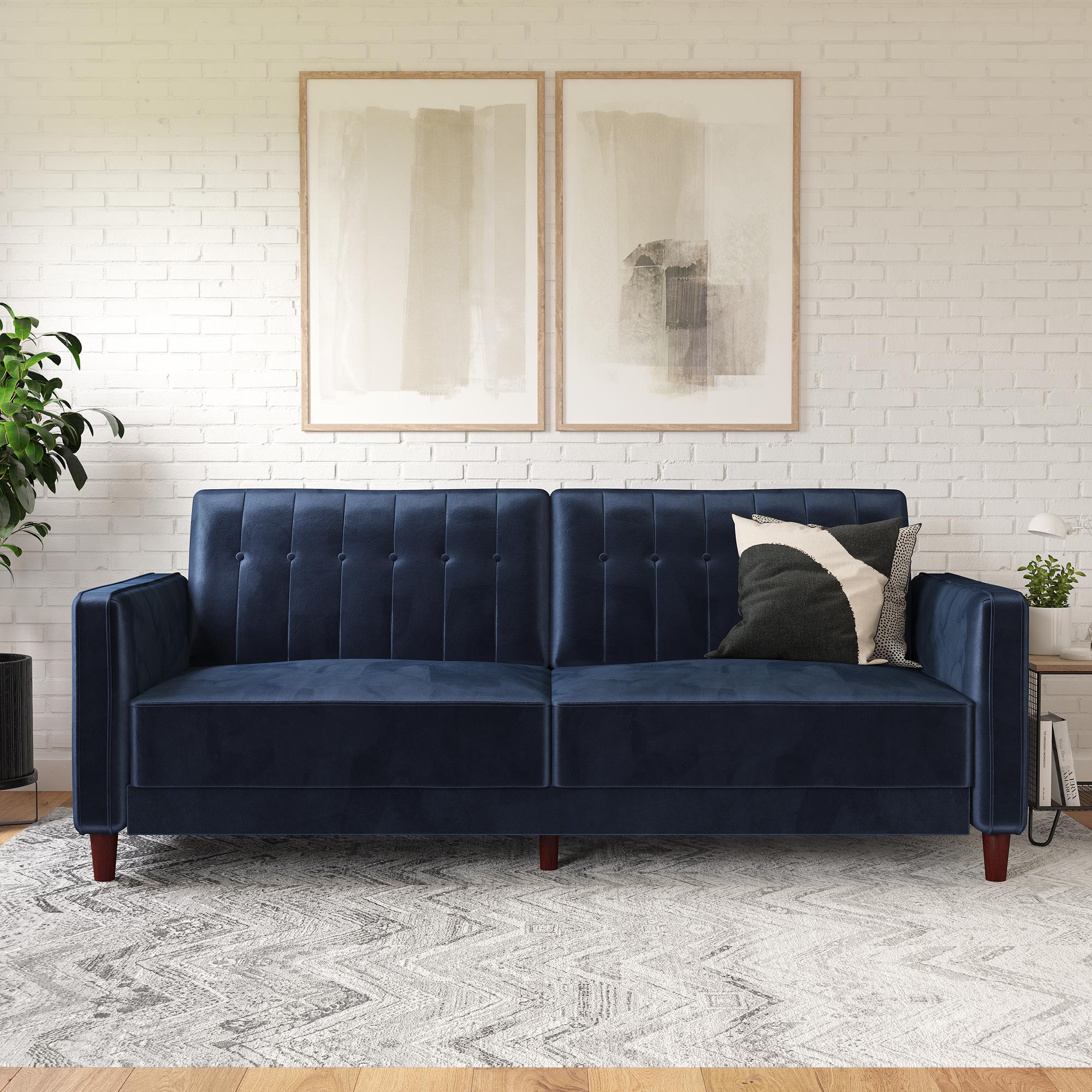 DHP Pin Tufted Futon Sofa Bed - Blue