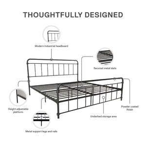 DHP Wallace Metal Bed Frame - Black - King