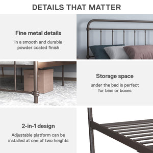 DHP Wallace Metal Bed Frame - Bronze - King