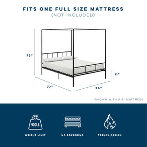 Novogratz Marion Canopy Bed - Black - Full