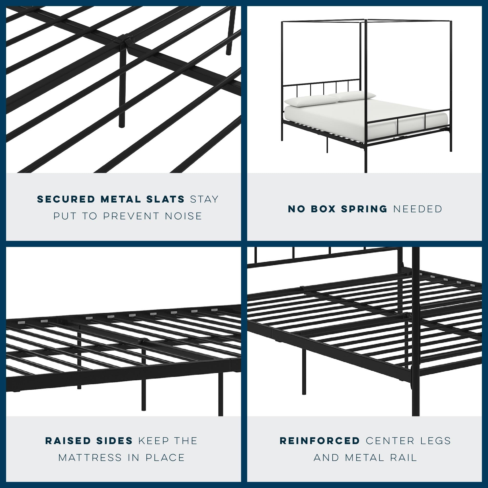 Novogratz Marion Canopy Bed - Black - Queen