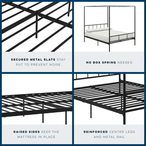 Novogratz Marion Canopy Bed - Black - Queen