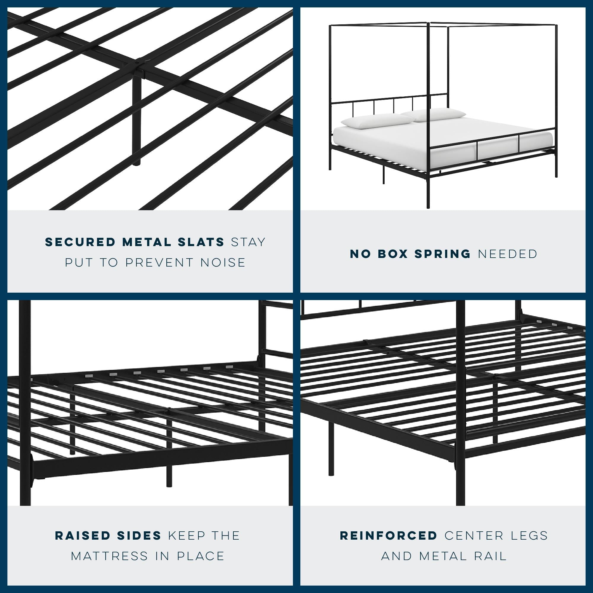 Novogratz Marion Canopy Bed - Black - King