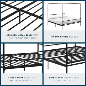 Novogratz Marion Canopy Bed - Black - King