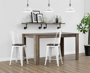 DHP Luxor 24"  Counter Height Bar Stool, Set of 2 - White
