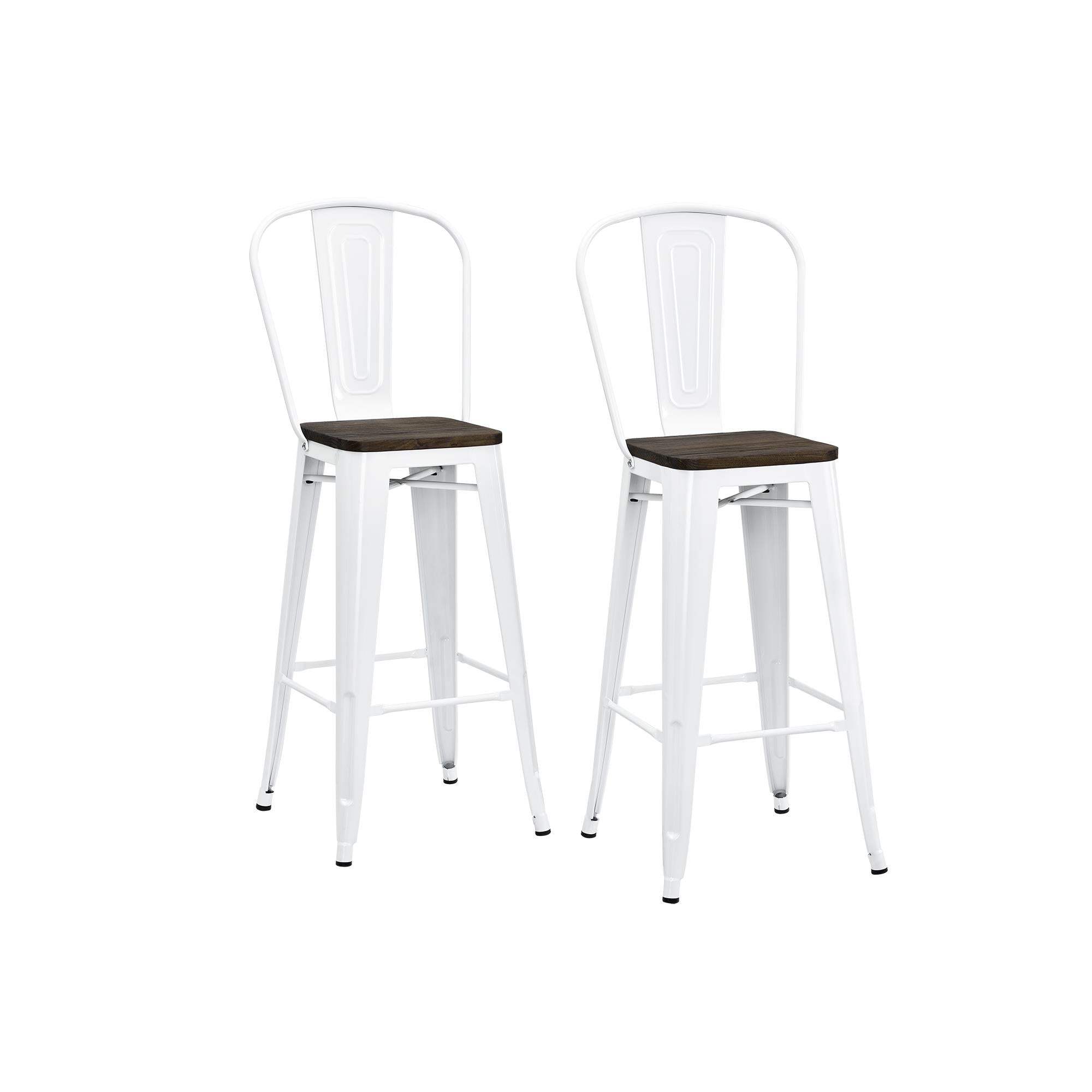 DHP Luxor 24"  Counter Height Bar Stool, Set of 2 - White