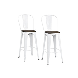 DHP Luxor 24"  Counter Height Bar Stool, Set of 2 - White