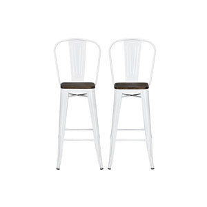 DHP Luxor 24"  Counter Height Bar Stool, Set of 2 - White