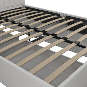 Novogratz Brittany Upholstered Bed with Storage Drawers - Light Gray - Full