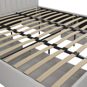 Novogratz Brittany Upholstered Bed with Storage Drawers - Light Gray - King
