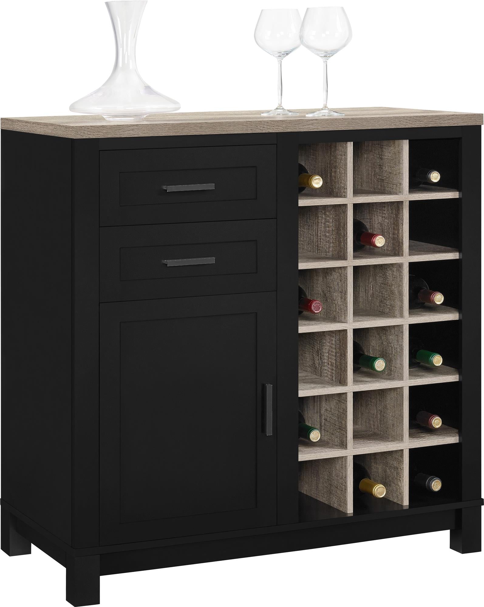 Ameriwood Home Carver Bar Cabinet - Black