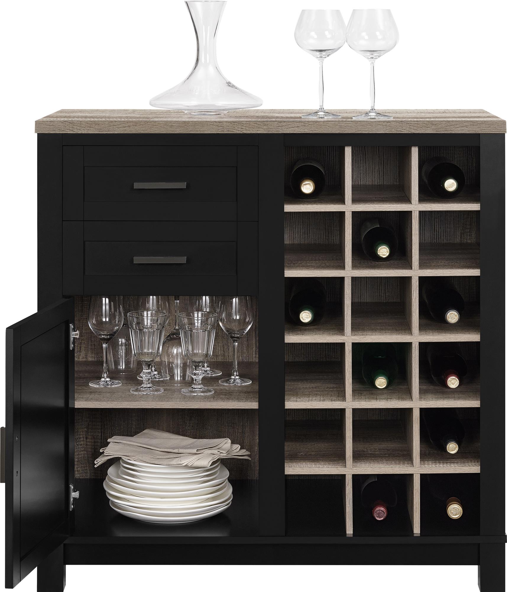 Ameriwood Home Carver Bar Cabinet - Black