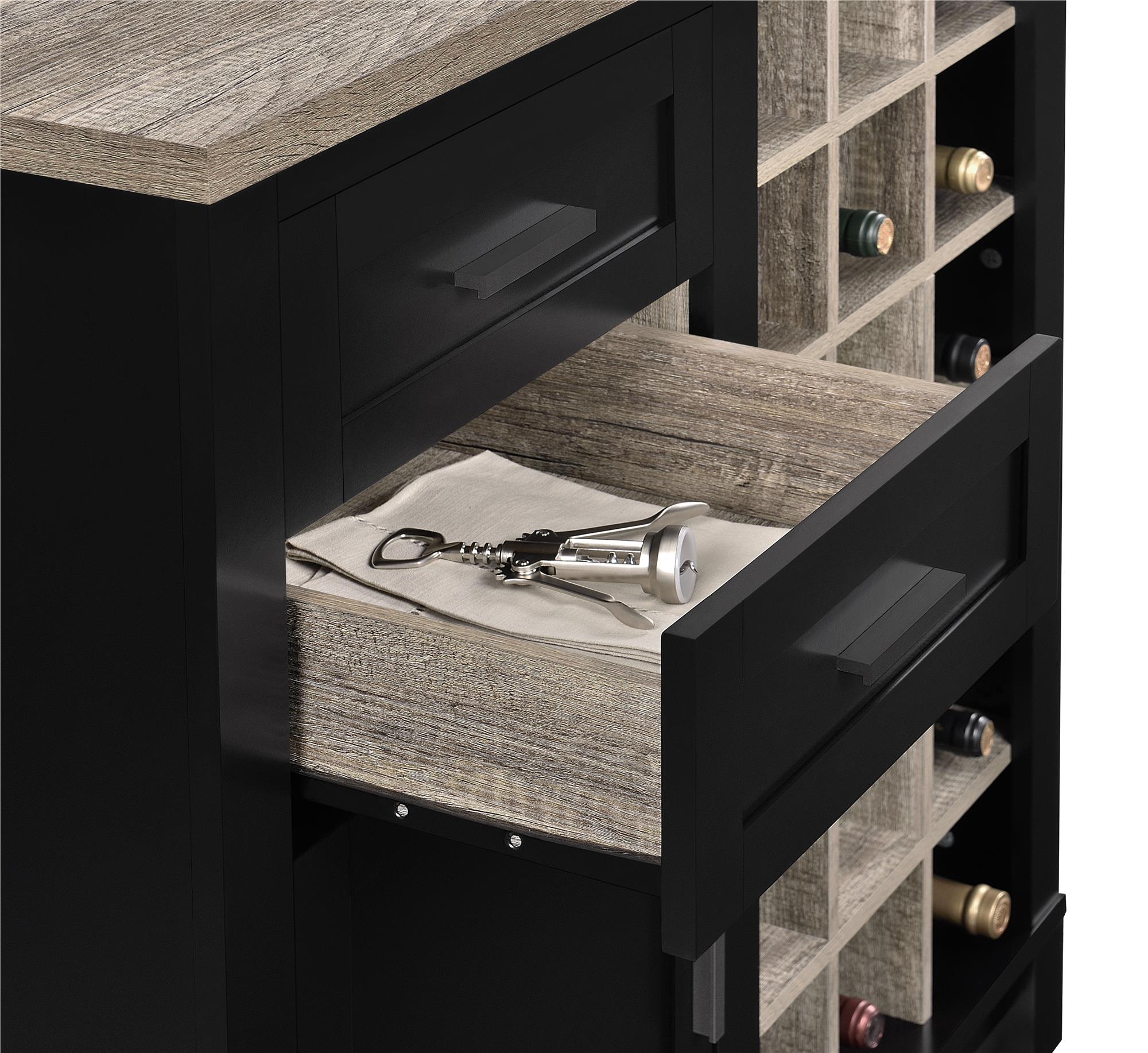 Ameriwood Home Carver Bar Cabinet - Black