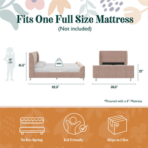 Max & Finn Valentina Upholstered Bed - Pink - Full