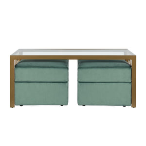 CosmoLiving Juliette Glass Top Coffee Table - Brass