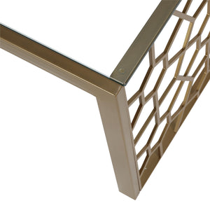 CosmoLiving Juliette Glass Top Coffee Table - Brass