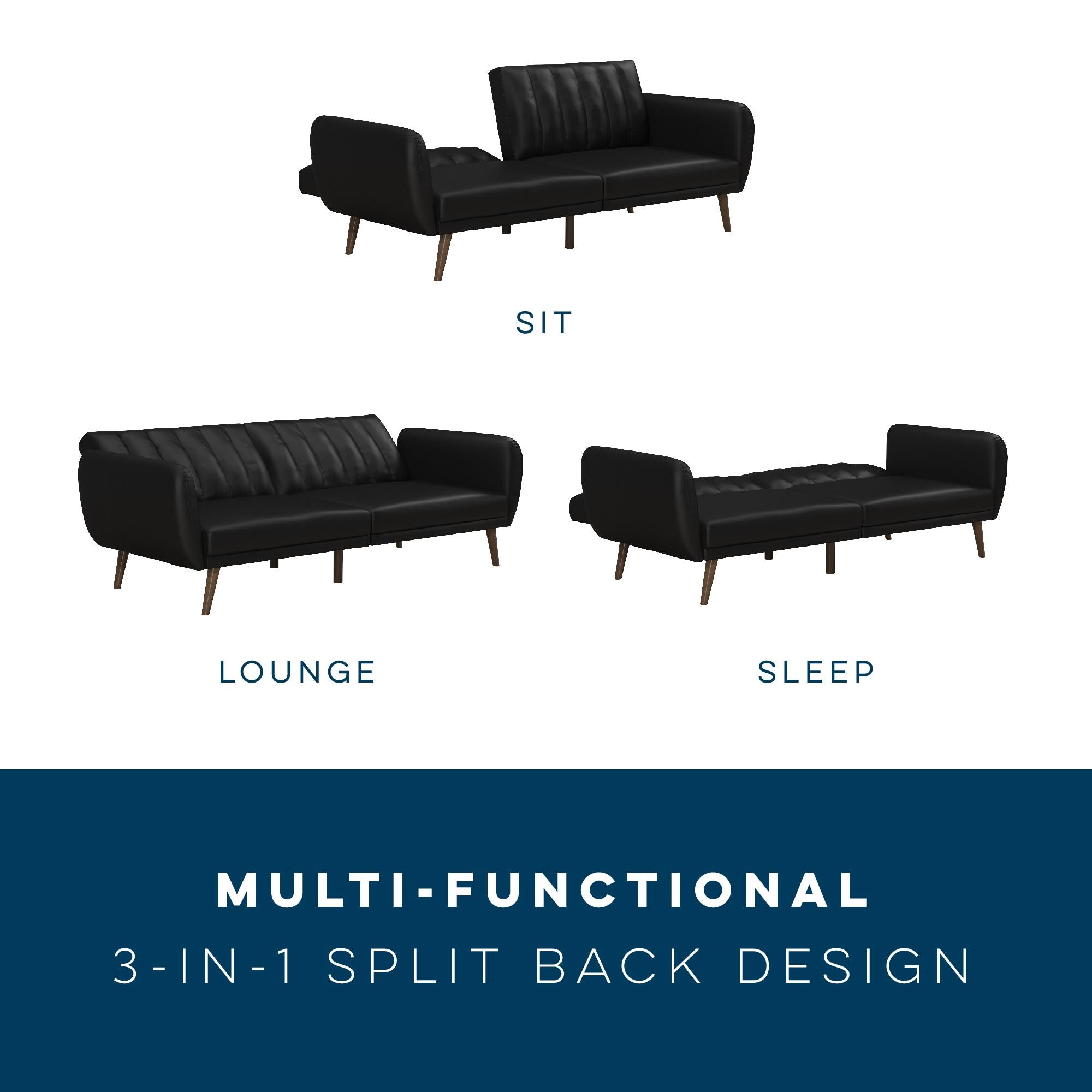Novogratz Brittany Futon Sofa Bed - Black