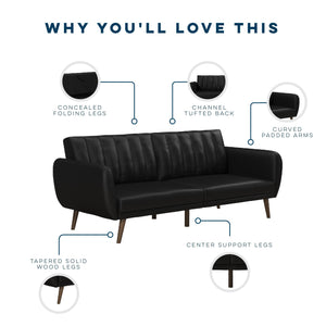 Novogratz Brittany Futon Sofa Bed - Black