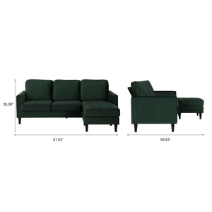 CosmoLiving Strummer Reversible Sectional Sofa - Green