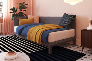 DHP Mid Century Upholstered Daybed - Grey Linen - Twin
