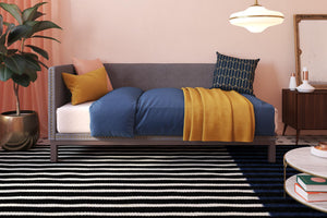 DHP Mid Century Upholstered Daybed - Grey Linen - Twin