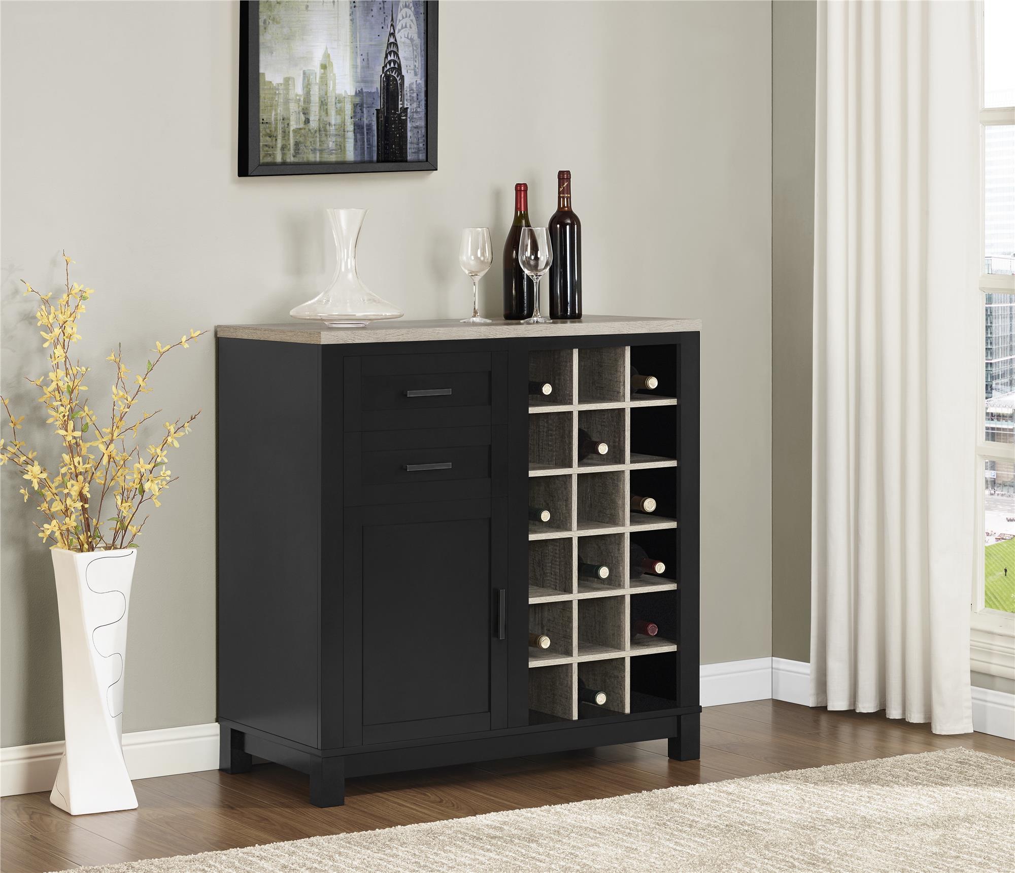 Ameriwood Home Carver Bar Cabinet - Black