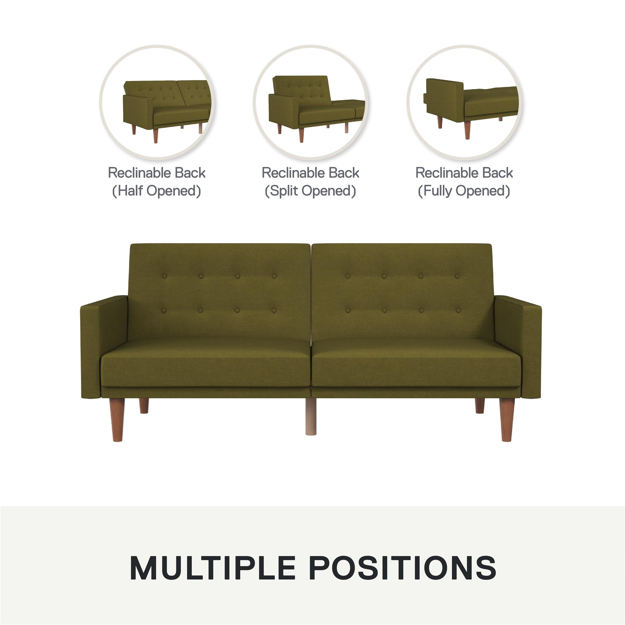 DHP Wimberly Upholstered Futon Sofa Bed - Olive Green