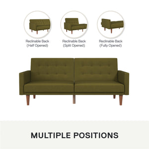 DHP Wimberly Upholstered Futon Sofa Bed - Olive Green