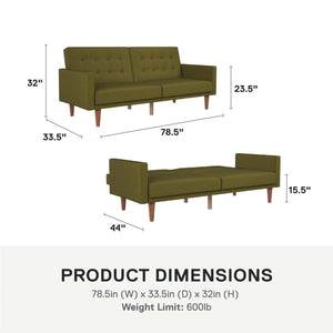 DHP Wimberly Upholstered Futon Sofa Bed - Olive Green