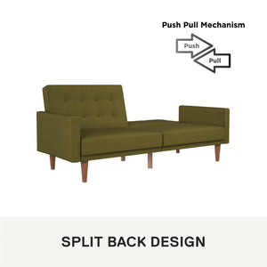 DHP Wimberly Upholstered Futon Sofa Bed - Olive Green