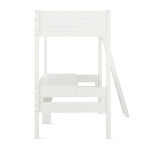 DHP Harlan Kids' Wood Loft Bed with desk - White
